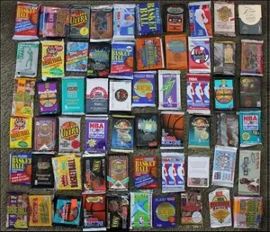 Huge Lot 100 Unopened Basketball Cards in Factory Sealed Packs of NBA Cards from Hoops Upper Deck Skybox & Fleer Trading Card Set