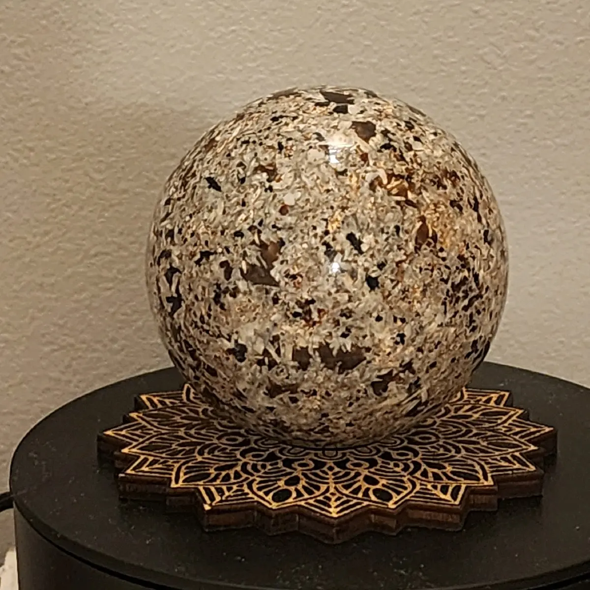Natural Carved Yooperlite Sphere Gemstone UV Reactive