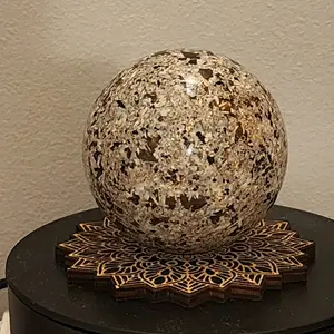 Natural Carved Yooperlite Sphere Gemstone UV Reactive