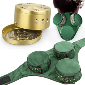 Smokeless Copper Moxa Box | Copper Can Moxibustion Tool for Neck, Knee, Waist, Shoulder, and Back | Moxa Wine and Mugwort Moxibustion Box, Non-electric, Rectangular Shape