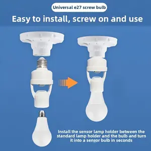 Human Body Infrared Sensor Light Socket, Adjustable Switch, 85-265v Motion Sensor, Suitable for Various E27 Bulbs, Automated Lighting, Smart Home Automation, Smart Home Lighting