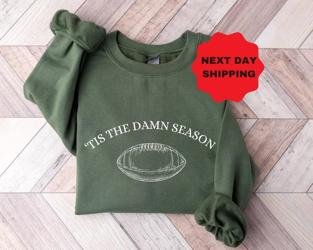 Tis The Damn Season Football Sweatshirt, Game Day Hoodie, College Football Fan Pullover, Fall Sports Apparel