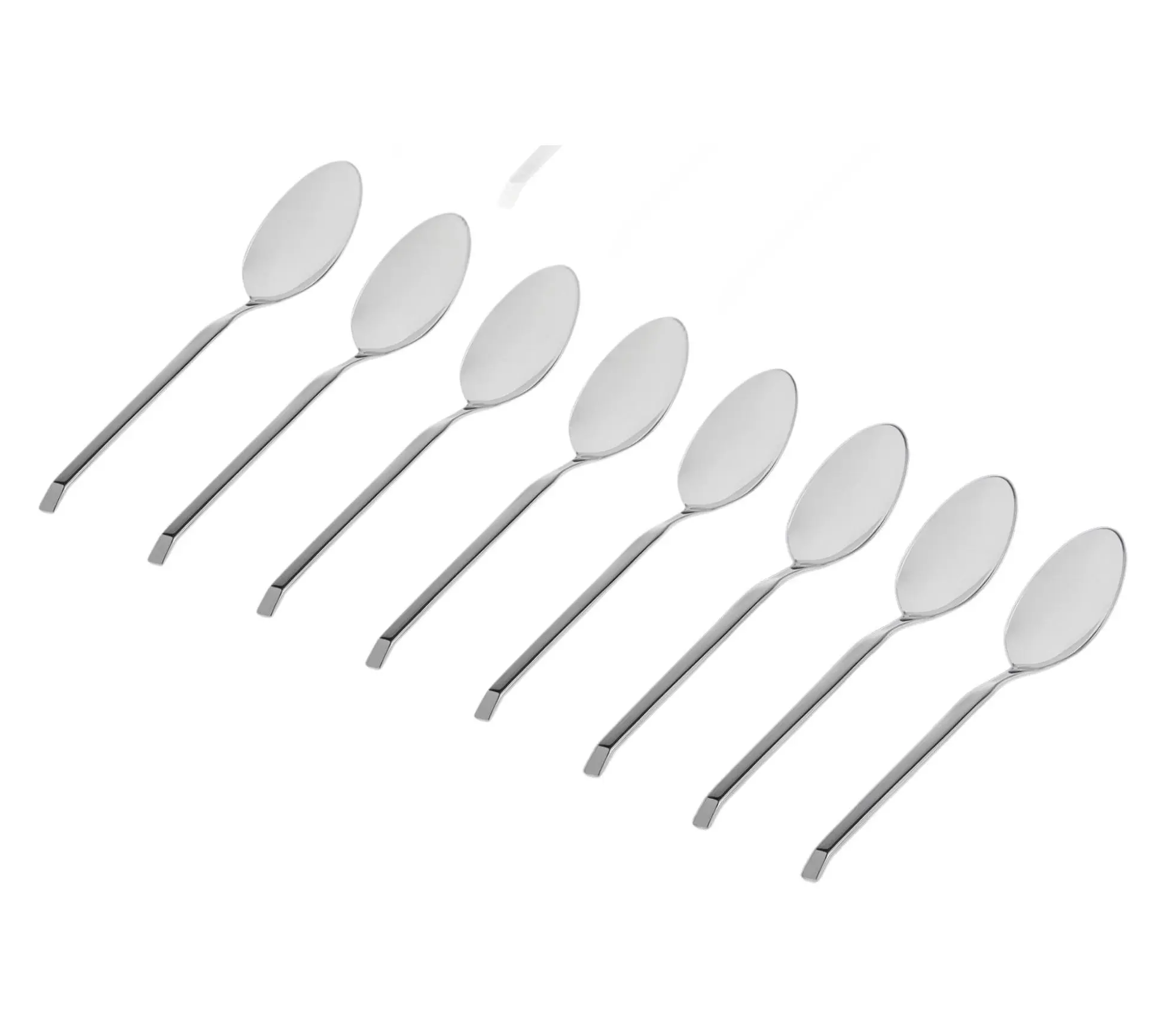 Godinger Set of 8 Ramp Mirrored 18/0 SS Teaspoons
