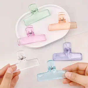 6-Piece Set Candy Color Transparent Large Acrylic Chip Clips, Food Storage Sealing Clamps, Ideal for Snack Bags & Kitchen Organization