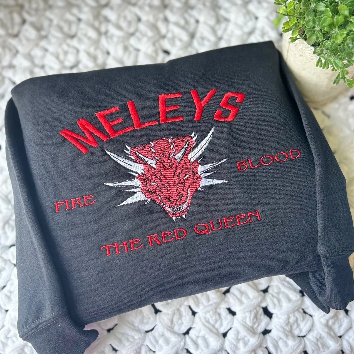 Meleys Unisex Dragon Embroidered Sweatshirt - Casual Wear Pullover
