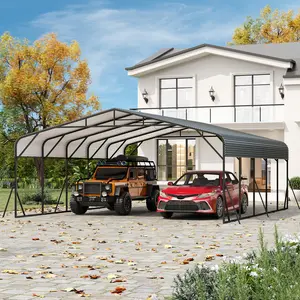 All-Weather Multi-Use Metal Carport 20x25FT, Sturdy Parking Shelter with Reinforced Supports & Windproof Anchors for Vehicles, Boats & Trucks