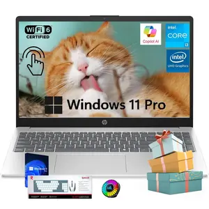 2026 HP 15.6" Touch Laptop, Win 11 Pro, up to 32GB RAM, 512GB SSD, Intel i3-1315U Up to 4.5GHz, Copilot,Bundle Accessory,Suit for Business&Student