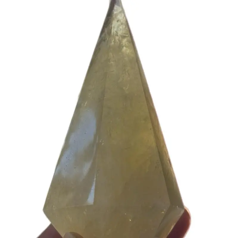 Natural Citrine Hand-Carved Diamond Point Abundance Confidence Clarity Golden Diamond-Cut Point Activates Solar Plexus Chakra crystal delivery