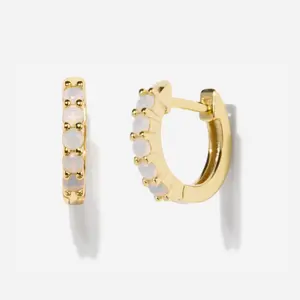 Birthstone Moonstone Huggies - June