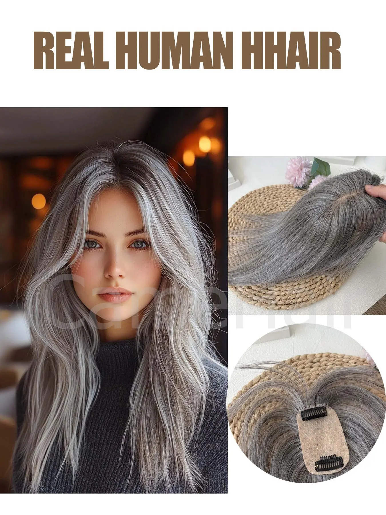 Hair Toppers for Women Hair Clip in Bangs HairToppers for women Wig With Bangs Natural Skin Scalp Thinning or Loss Top Pieces Wiglets wig 360° 3D Topper Updated Base With ThinningHair Cover Gray Roots Add Volume for Halloween Christmas wedding Party