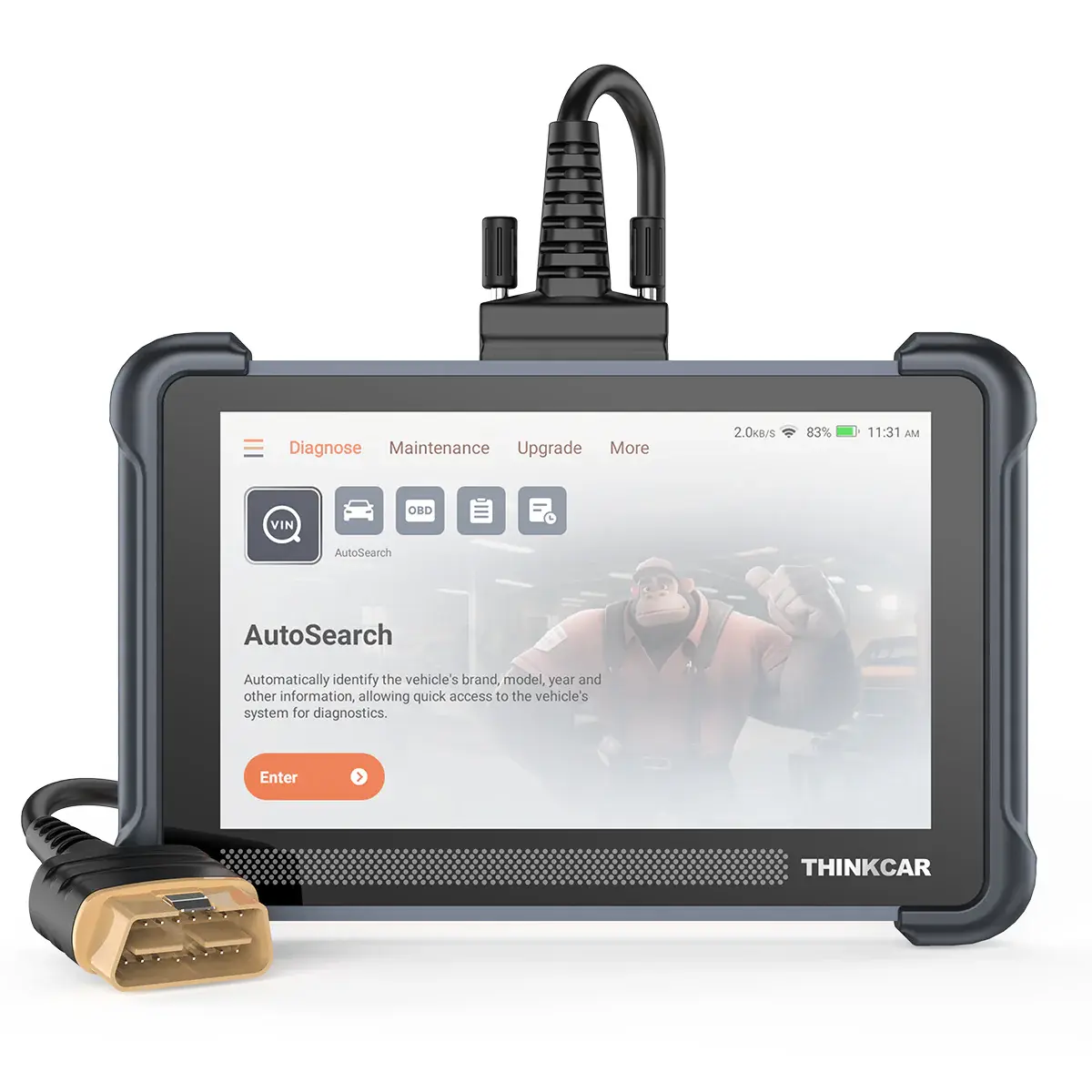 THINKCAR 672 Wired OBD2 Scanner with Lifetime Free Upgrade - 7" Touchscreen, Full-System Scan, Bi-Directional Tests, CAN-FD Support, IMMO Key, 28+ Resets, AutoVIN, Built-In WiFi, 28+ Langs, DIY Car Repair Tool for Home Garage