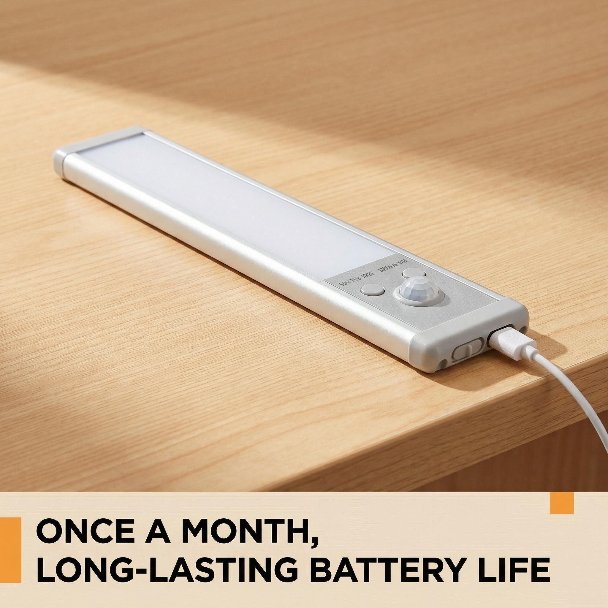 Motion Sensor Under Cabinet Light Rechargeable Wireless LED Closet Light Long Battery Life Stick On Night Lights for Kitchen Wardrobe Stair Hallway Bedroom 3000K Warm White No Flicker No Glare Motion Sensor Under Cabinet Light Rechargeable Wireless LED Closet Light Long Battery Life Stick On Night Lights for Kitchen Wardrobe Stair Hallway Bedroom 3000K Warm White No Flicker No Glare