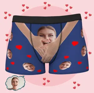 Custom Color boxer Briefs for Men Personalized Face Photo Print Underwear, Design Funny Anniversary Birthday Gift for Boyfriend Gift for Husband Fabric Menswear Customized boxer Shorts Polyester Shorts ethika boxers