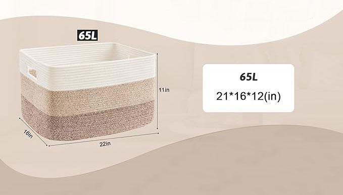 Large Capacity Storage Basket With Handle, Blanket Basket, Pillow Storage Basket, Living Room Bedroom Home Storage Tool