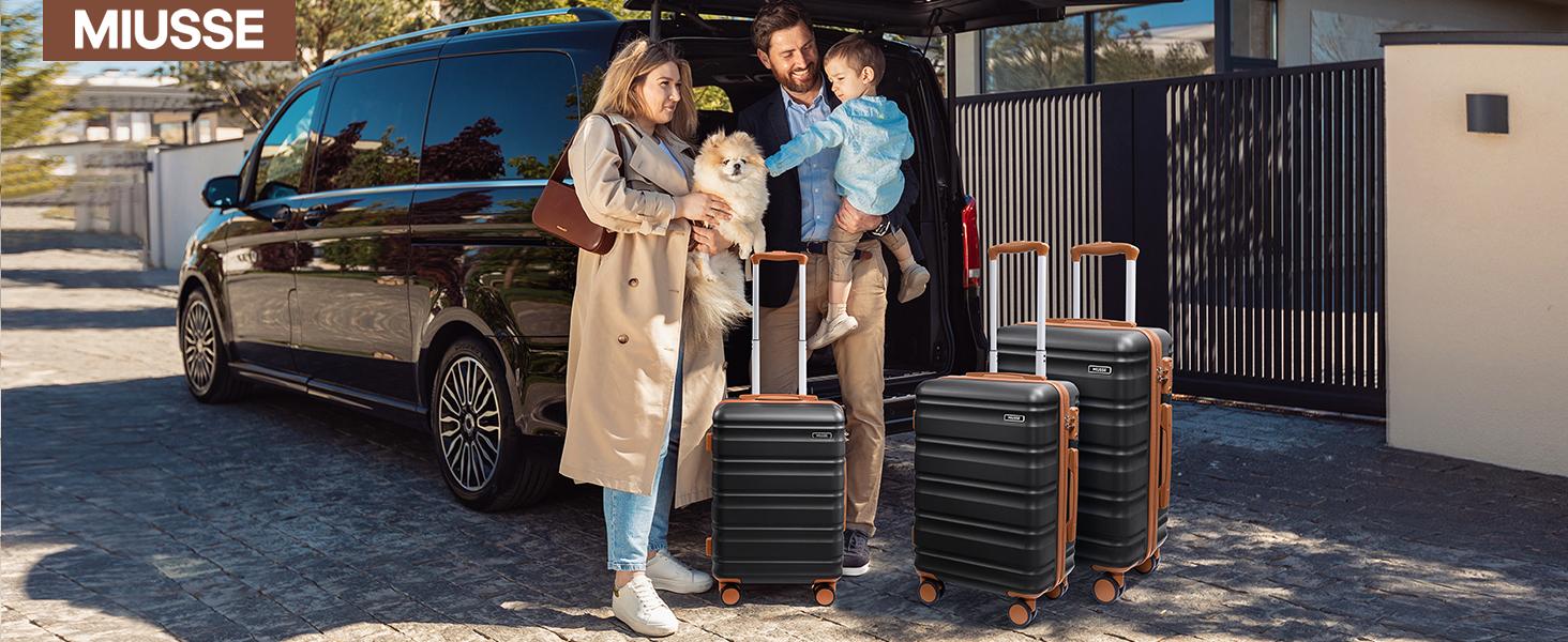 Miusse 7-Piece Hardside Luggage Set – 20/24/28 Inch Spinner Suitcases with TSA Lock, Carry-On, Travel Backpack & 3 Packing Cubes#SpringStatements