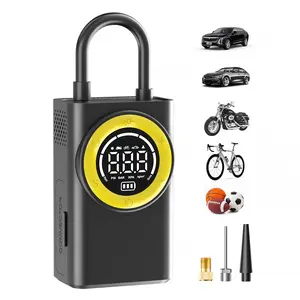 Cordless Portable Air Compressor 150PSI - 5X Faster Tire Inflator with Digital Pressure Gauge & LED Light