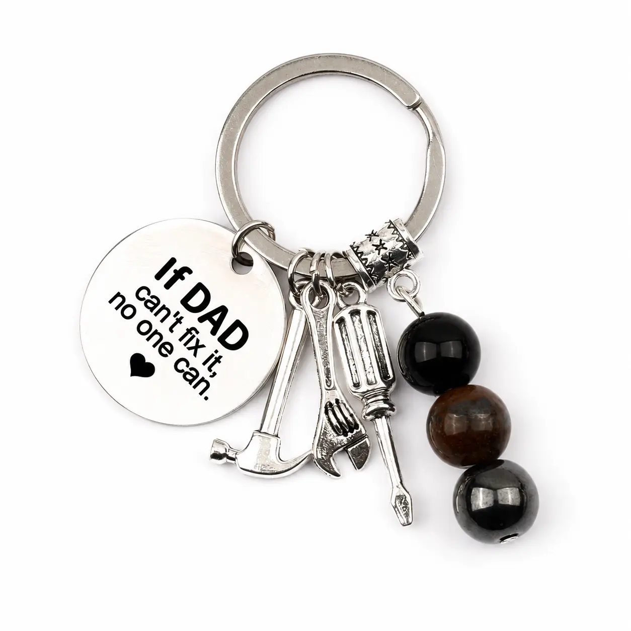 【Father's Day Gift】Dad’s Handy Hero Tool Keychain, Best Fixer Dad Keychain, Father’s Day Gift for Dad, Hammer Wrench Screwdriver Charm Keyring