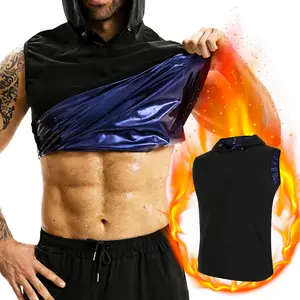 CATTIBOR Menswear Sauna Vest for Men Sweatshirt Anti-Rip Men's Pullover Vest Hoodies Tank Top for Boxing Exercise,Workout GYM Yoga Clothing For Men