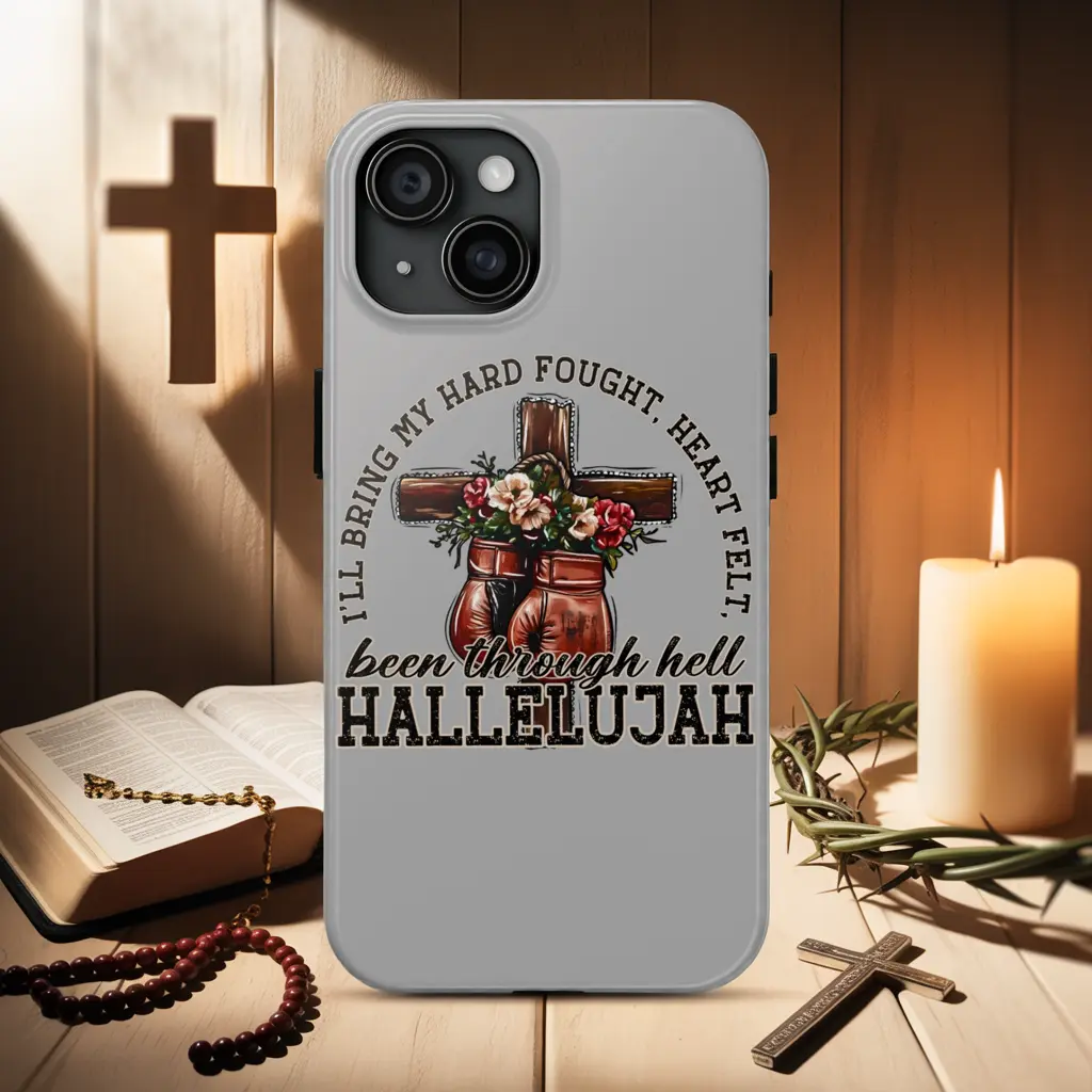 Hard Fought Hallelujah Phone case for iPhone 16 15 14 13 12 11 Pro Max Plus,  I’ll bring my hard-fought heartfelt Phone case