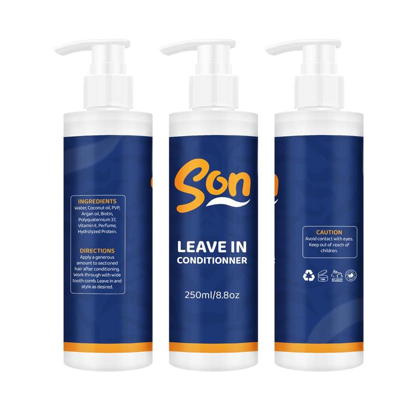Son Leave-In Conditioner - 100% Natural, Hydrates & Strengthens Hair, Safe for All Hair Types, 250ml US Conditioner Haircare Cleanser Coconut Hydrating Shampoo Argan