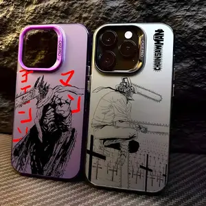 Anime C-Chainsaw M-Man Phone Case For iPhone 17 16 15 14 13 12 Pro Max Plus Colorful Gradient Soft TPU Back Cover