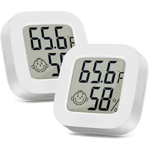 Indoor  2Pack, Humidity Gauge Meter Digital Hygrometer Room  for Home, Hight Accurate Temperature and Humidity  for Greenhouse, Reptile, Humidors, Cellar, Office