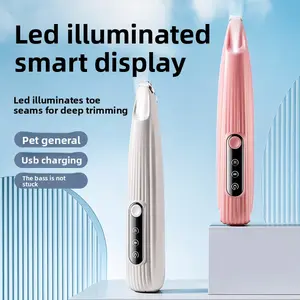 High-efficiency LED pet hair trimmer for cats and dogs, specialized for face, ears, eyes, paws, and soles