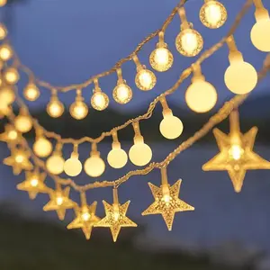 Solar Powered LED Star String Lights for Festival Night Camping Tents and Christmas Decorations