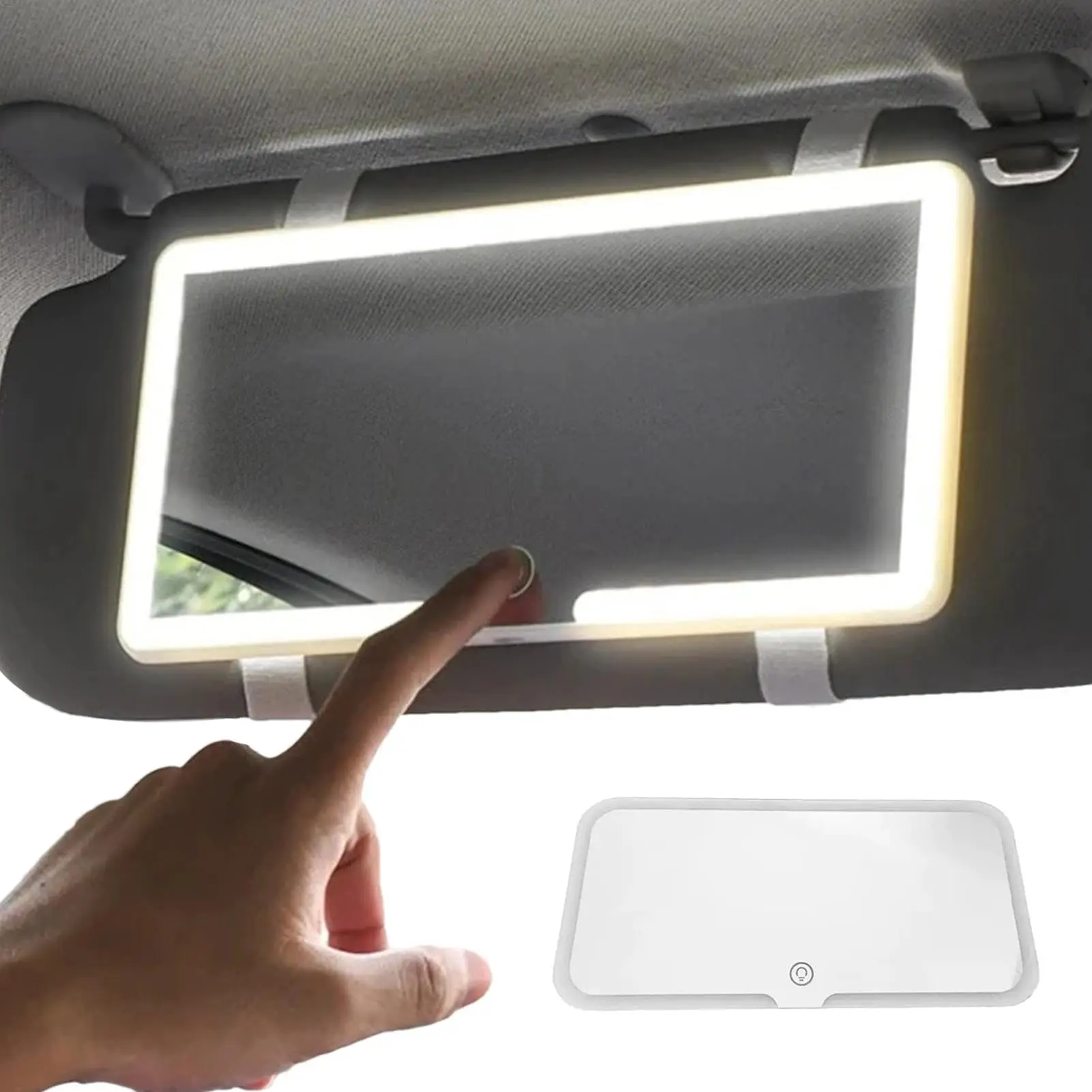 Rechargeable LED Touch Screen Car Mirror with Enhanced Visibility & Easy Control for Modern Car Use
