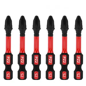 2 Inch Pozidriv #2 Pz2 Strong Impact Screwdriver Bit Set, S2 Alloy Steel Screwdriver Bits Group, Durable and Versatile Tool Kit