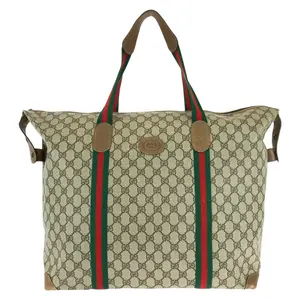 Pre-owned GUCCI Canvas Tote Bags Interlocking GG Supreme Boston Bag