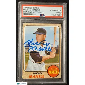 Mickey Mantle PSA 1968 Topps Authentic Autograph Card Auto