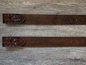 Off Billet Strap Set, Handmade Tooled Leather, Western tack, Western Gifts- Hermann Oak Leather