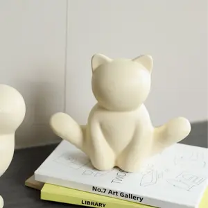 Cute Cat Decorative Figurine, Yoga Cat Statue, Perfect for Living Room, Office, Study Desk Decoration, Adorable Home Accent