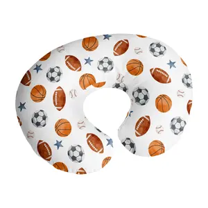 Sweet Jojo Designs Sports Theme Boy Nursing Pillow Cover Baby Breastfeeding Slipcover Infant Newborn Nursery Bottle Breast Feeding Pillowcase Pillow NOT Included Watercolor Vintage Sport Themed Stars