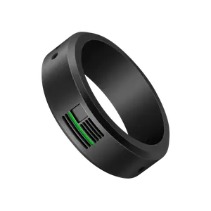 Tuff Ring Thin Green Line Ring - Black Finish with Green Line Design