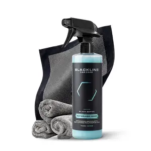BLACKLINE Clay Towel Kit - Smooth glide, deep decontamination, scratch-free finish. Includes clay towel, 16oz Waterless Wash, and edgeless microfiber 3-pack for a flawless, glass-smooth surface.