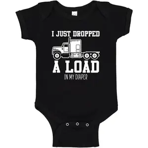 Funny Trucker Baby Bodysuit  I Just Dropped A Load in My Diaper
