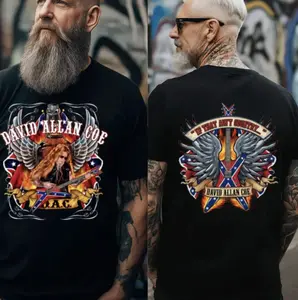 David Allan Coe Graphic T-Shirt, Vintage Country Music Fan Tee, Southern Rock Concert Shirt, Retro Guitar Unisex Tee, Double Sided Apparel