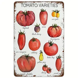 1pc Tomato Varieties Retro Style 8*12 Inch Aluminum Sign for Kitchen or Gardening Decor Lovers