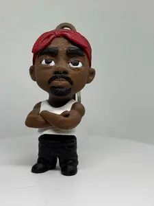 Tupac-Inspired Flexi Figurine | Hip Hop Desk Toy | Poseable Rap Icon Fidget | Music Fan Gift