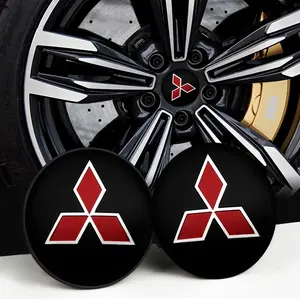 4pcs ABS 56mm 60mm Automotive Aluminum sticker Wheel Hub Center Cover Modification Badge Suitable for Mitsubishi Outlander Lancer 10 9 EX ASX RALLIART Eclipse Pajero L200 Colt EVO Competition Decoration Auto Accessories