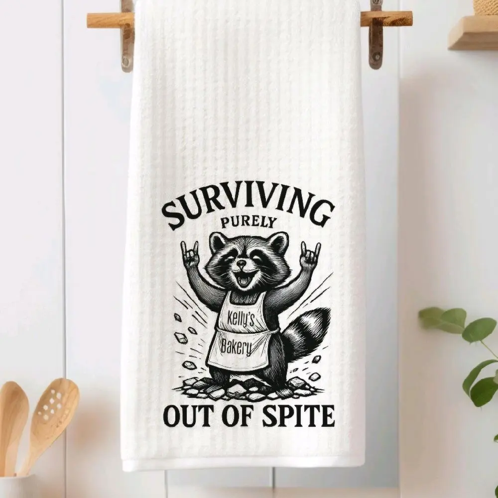 Funny Personalized Raccoon Kitchen Towel - Home Care Cleaning Cloth, Ideal Gift for Home Supplies Enthusiasts
