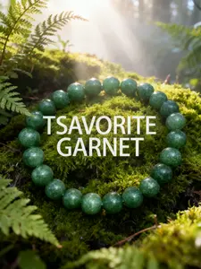 Healing Crystal Stone Bracelet, Tsavoritegarnet Jade Hand Chain, Balance Mind Calm Emotions, Unisex Natural Jewelry, Healing Stones