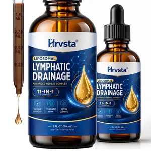 Summervibes Liposomal Lymphatic Drainage Dietary Supplement Drops - 11-in-1 Herbal Botanical Liquid Blend with Burdock Root, Elderberry, Cleavers for Daily Wellness Support - 2 FL OZ