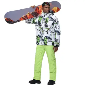 YEEFINE Mens Ski Jacket and Pants Set Ski Suit Winter Waterproof Windproof Hooded Snow Coat 2 Pieces Snowboarding Snowsuits