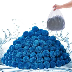 VEVOR Pool Filter Balls for Sand Filter, 4 lbs, Filter Balls Replace Pool Filter Sand, Reusable Blue Polyester Fiber Filter Media with Wash Bag, for Swimming Pool Aquarium Tank Above Ground Pool