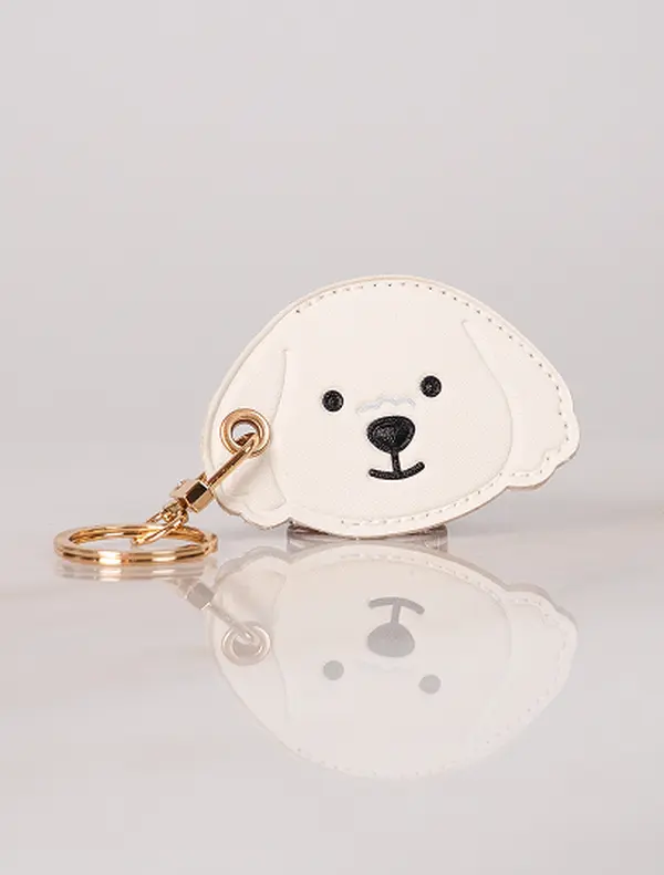 Little Explorer Universal Tracker Charm — White Dog