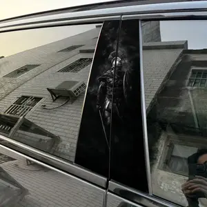 2pcs Spartan Warrior Car Sticker B-Pillar DIY Center Pillar Film Decorative Car Accessory Decal For Cars