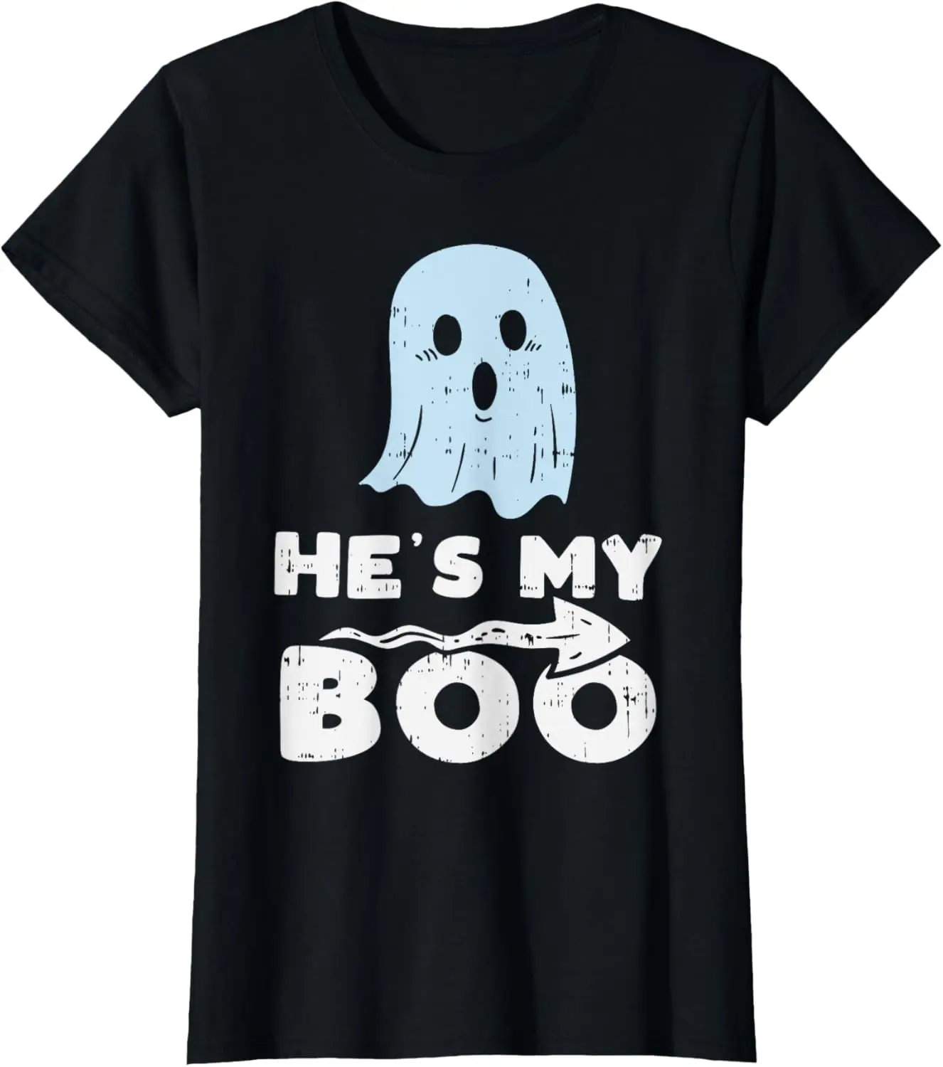 Cotton(pure) Hes My Boo Cute Matching Couple Halloween Costume Girlfriend T-Shirt
